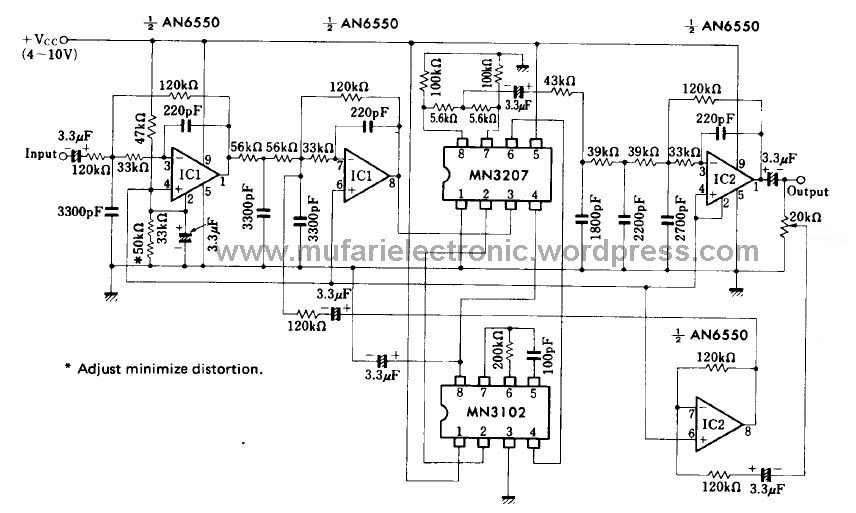 Echo Effect Circuit MN3207 + MN3102 | ..:: MUFARI ... echo mic circuit diagrams 